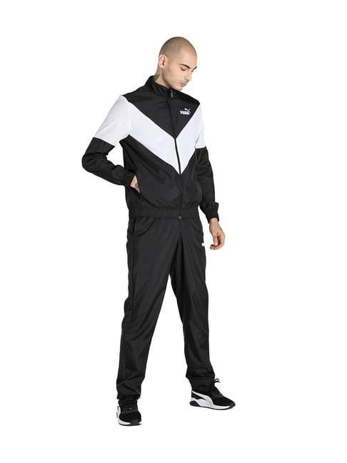 puma black & white colour-block tracksuit