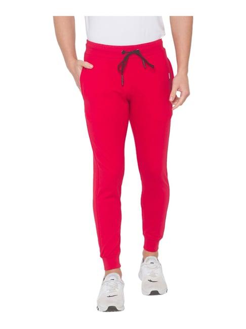 spykar deep red slim fit jogger jeans