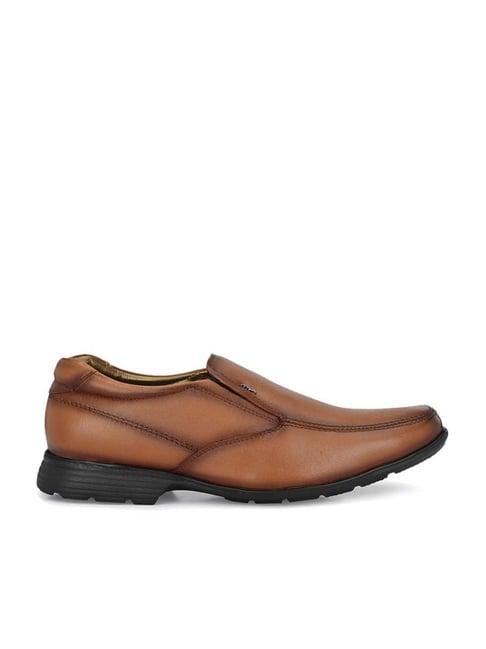 hitz men's tan formal slip-ons