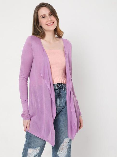 vero moda purple full sleeves shrug