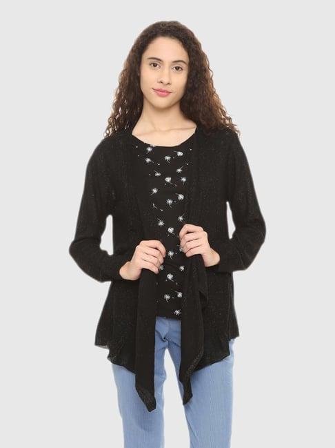 allen solly sparkling black regular fit shrugs