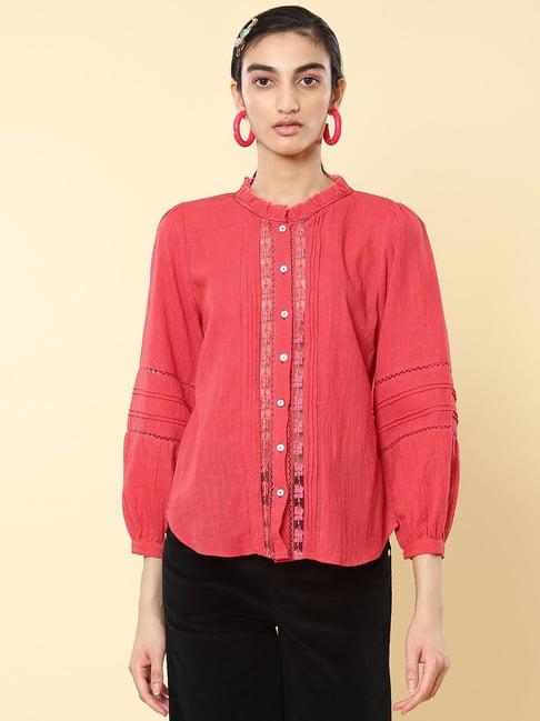 label ritu kumar fuchsia embroidered top