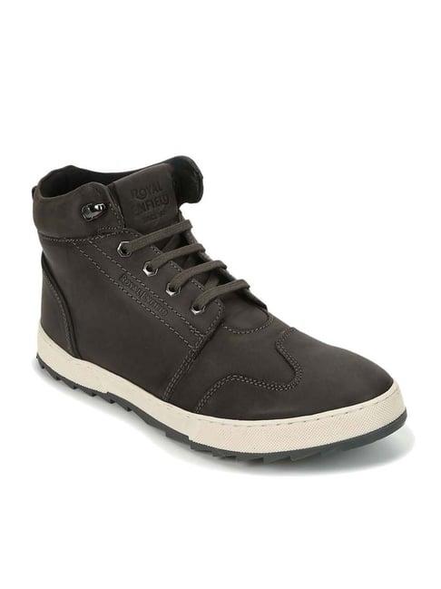 royal enfield men's charcoal grey boots