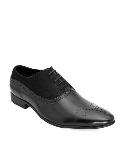 san frissco men's pitch black brogue shoes