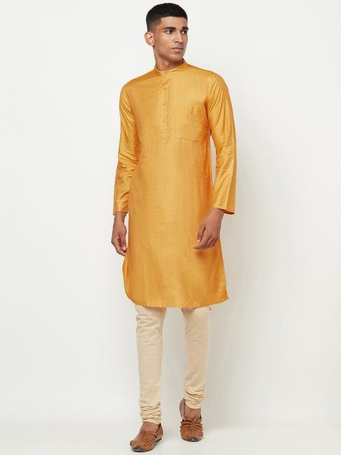 fabindia mustard comfort fit kurta