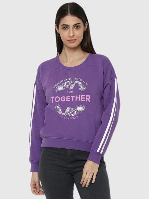 allen solly purple graphic print sweatshirt