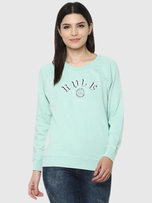 allen solly mint green graphic print sweatshirt