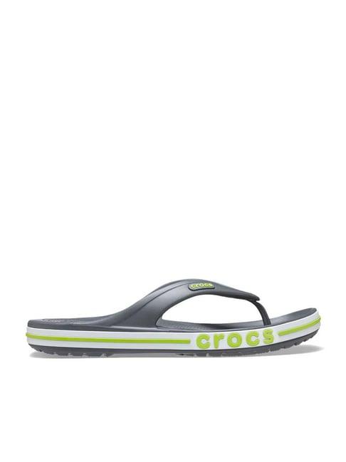 crocs men's bayaband slate grey flip flops