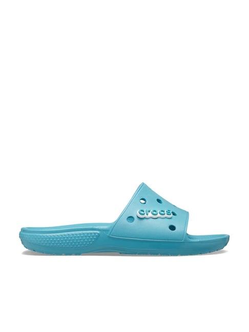 crocs men's classic turquoise slides