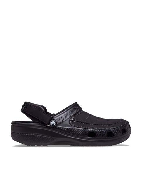 crocs men's yukon black back strap clogs