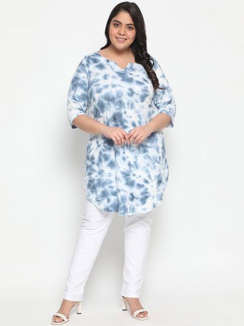 amydus blue tie-dye tunic