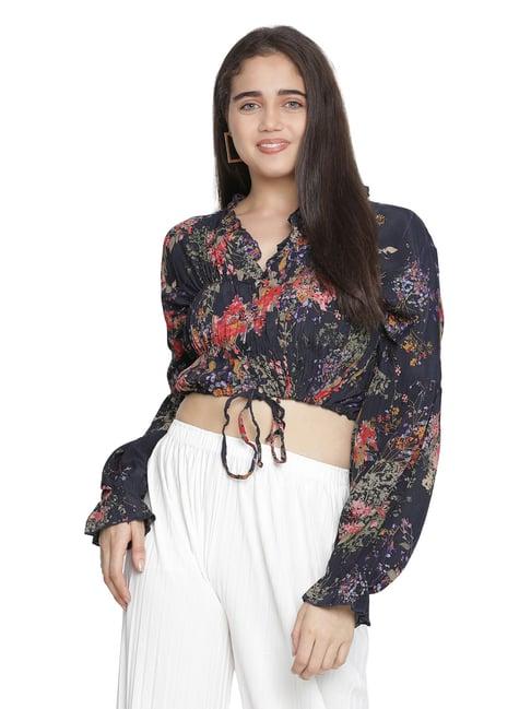 oxolloxo navy floral print top