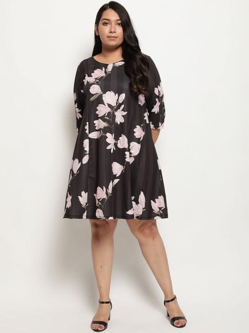 amydus black floral print dress