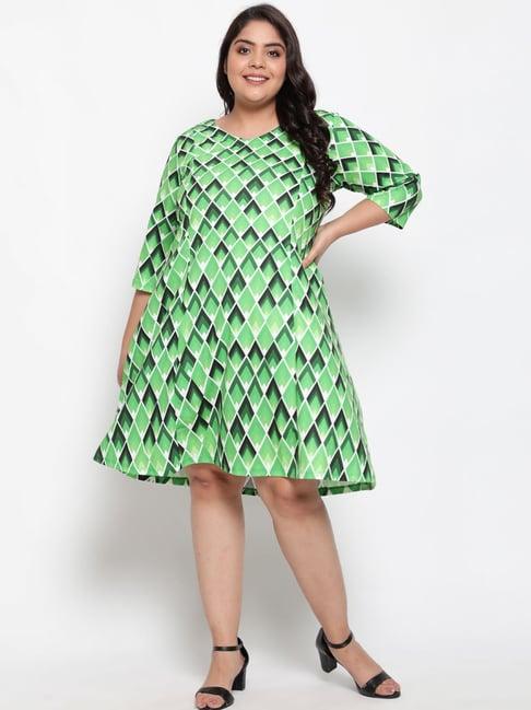 amydus green printed dress