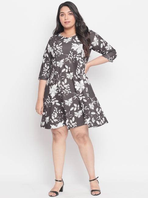 amydus black floral print dress