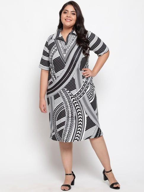 amydus black & white printed dress