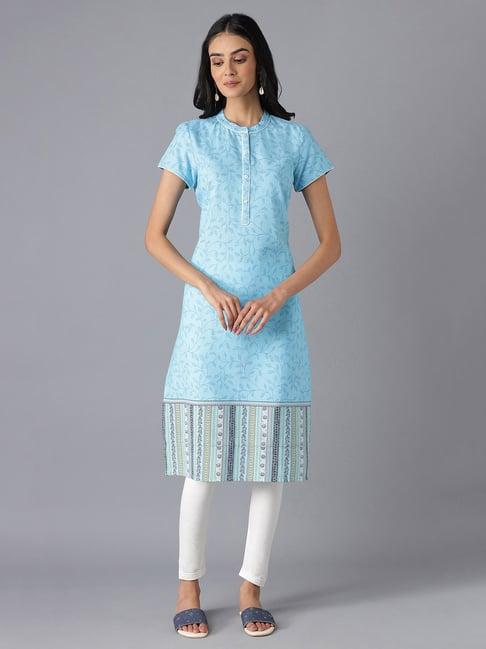 aurelia blue straight kurta