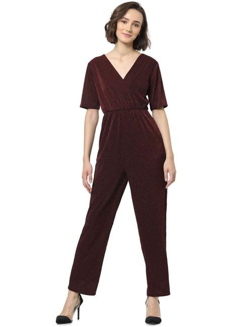 only maroon full length jumpsuit