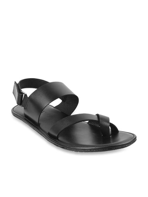 metro men's black back strap sandals