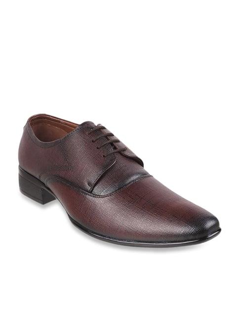 metro men's maroon derby shoes