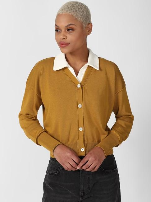 forever 21 mustard regular fit cardigan