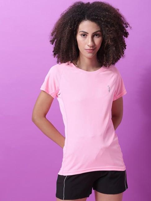 campus sutra pink regular fit t shirt