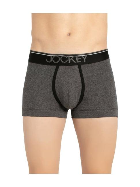 jockey grey melange double layer contoured pouch trunks