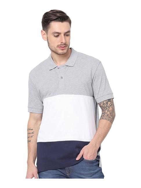 celio* grey cotton polo t-shirt