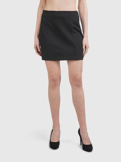 united colors of benetton black mini skirt