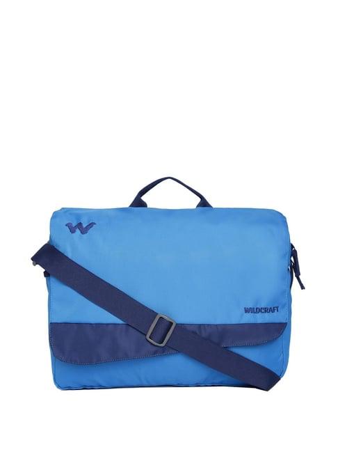 wildcraft courier 3 blue polyester medium messenger bag