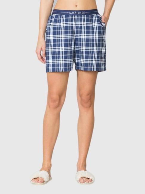 van heusen blue checks shorts