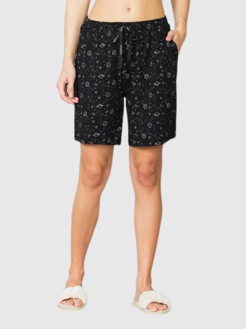 van heusen black printed shorts