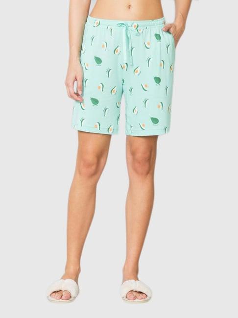 van heusen green printed shorts