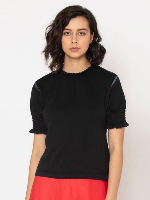 shaye black round neck sweater