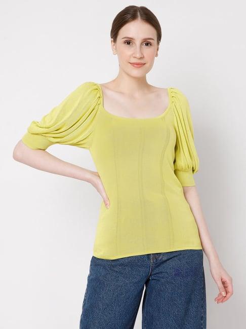 vero moda yellow regular fit top