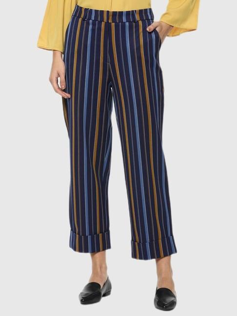 van heusen navy striped trousers