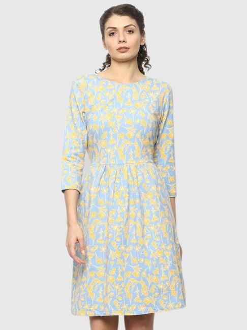 van heusen blue print dress