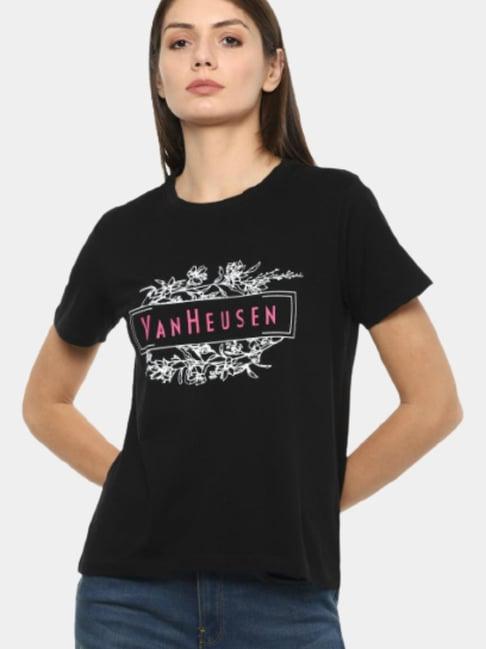 van heusen black graphic print top