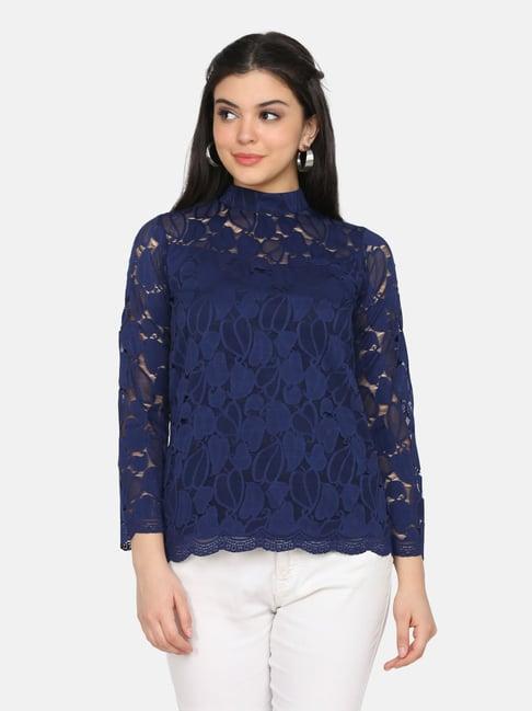 eavan navy lace top