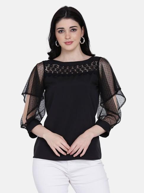 eavan black lace top