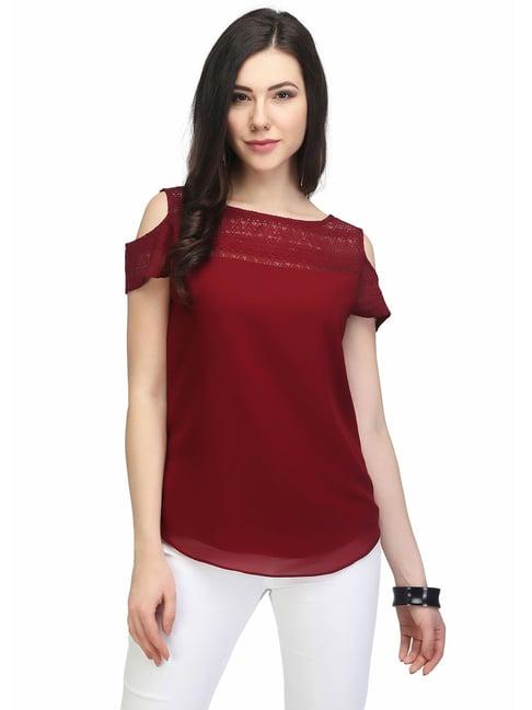 eavan maroon lace top