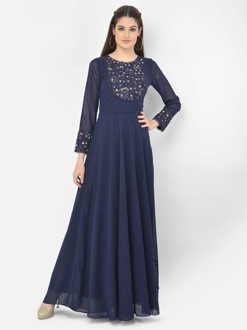 eavan navy embroidered dress