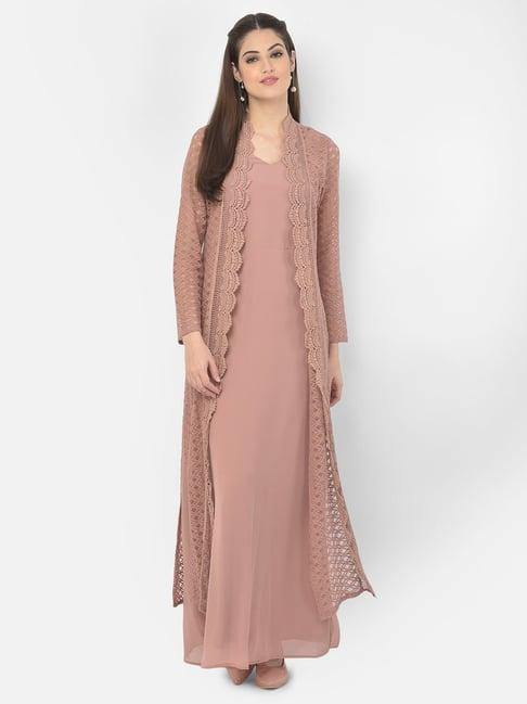 eavan rose gold lace dress with jacket