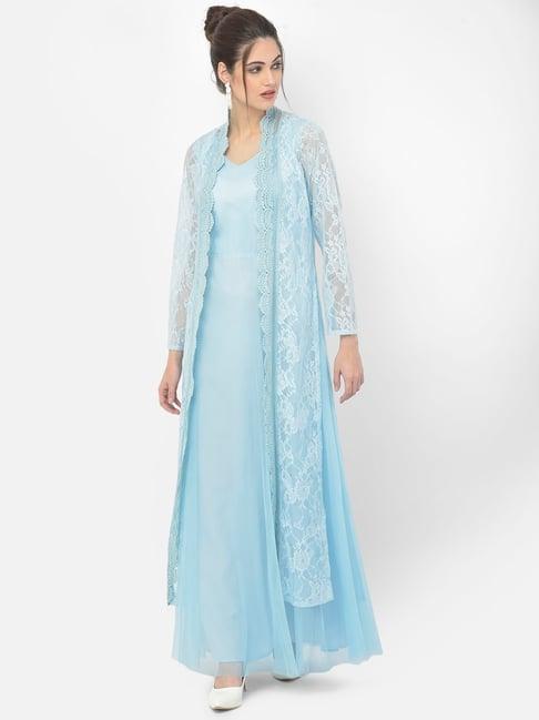 eavan turquoise lace dress with jacket