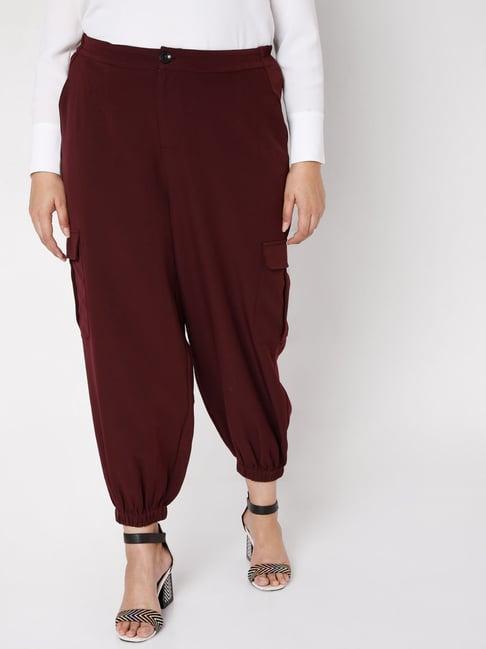 vero moda curve wine regular fit pants