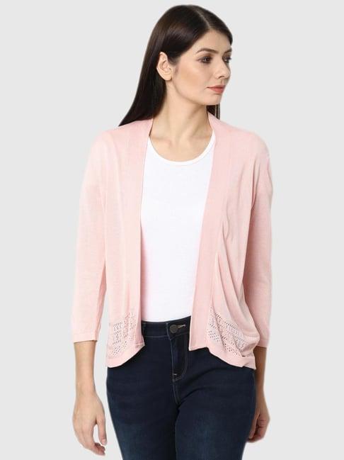 allen solly pink regular fit shrug