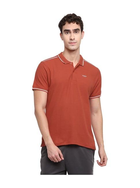 furo by red chief rust solid polo t-shirt