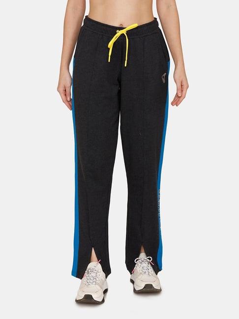 zelocity by zivame black relaxed fit trackpants