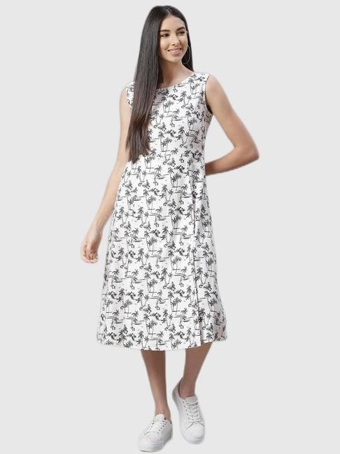 ayaany white floral print dress