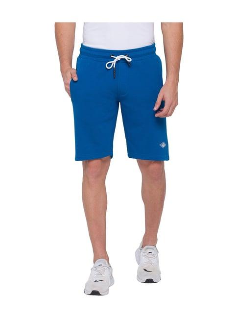 being human royal blue mid rise shorts